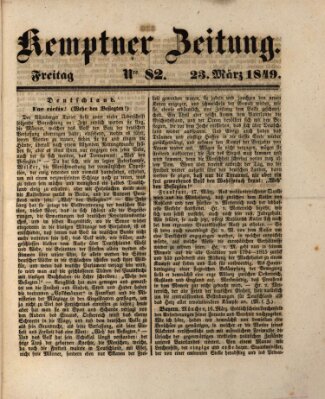 Kemptner Zeitung Freitag 23. März 1849