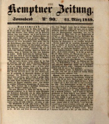 Kemptner Zeitung Samstag 31. März 1849