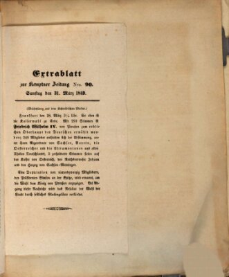 Kemptner Zeitung Samstag 31. März 1849