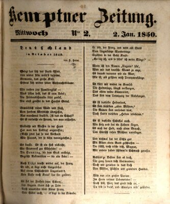 Kemptner Zeitung Mittwoch 2. Januar 1850