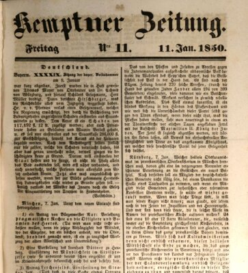 Kemptner Zeitung Freitag 11. Januar 1850