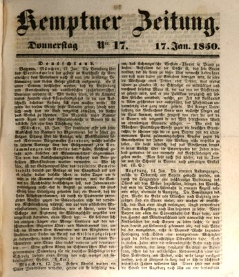 Kemptner Zeitung Donnerstag 17. Januar 1850