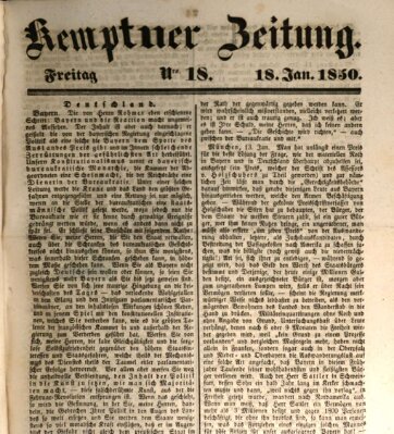 Kemptner Zeitung Freitag 18. Januar 1850