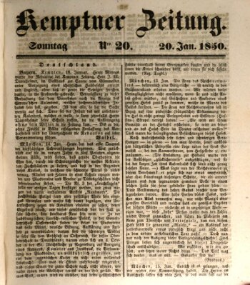 Kemptner Zeitung Sonntag 20. Januar 1850