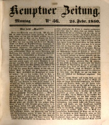 Kemptner Zeitung Montag 25. Februar 1850