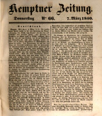 Kemptner Zeitung Donnerstag 7. März 1850