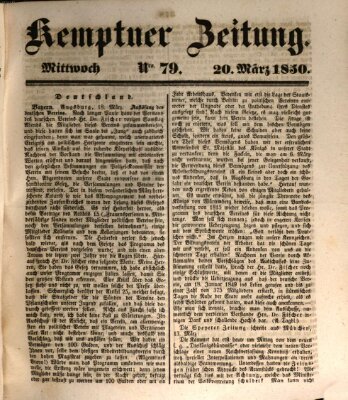 Kemptner Zeitung Mittwoch 20. März 1850