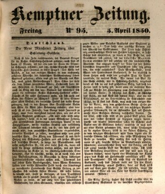 Kemptner Zeitung Freitag 5. April 1850