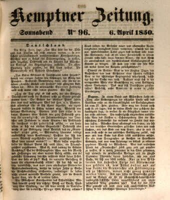 Kemptner Zeitung Samstag 6. April 1850