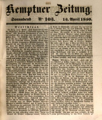 Kemptner Zeitung Samstag 13. April 1850