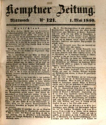 Kemptner Zeitung Mittwoch 1. Mai 1850