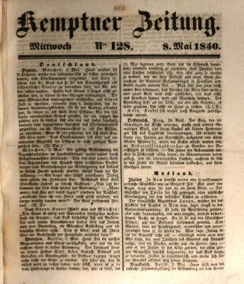 Kemptner Zeitung Mittwoch 8. Mai 1850