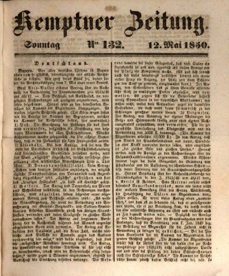 Kemptner Zeitung Sonntag 12. Mai 1850