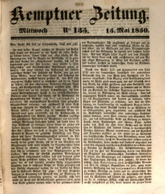 Kemptner Zeitung Mittwoch 15. Mai 1850