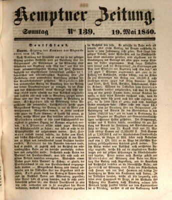 Kemptner Zeitung Sonntag 19. Mai 1850