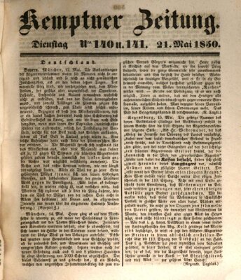 Kemptner Zeitung Dienstag 21. Mai 1850