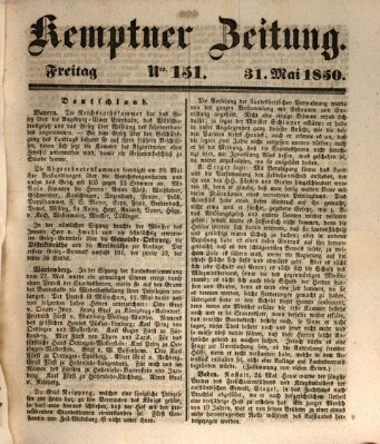 Kemptner Zeitung Freitag 31. Mai 1850