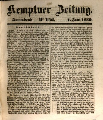 Kemptner Zeitung Samstag 1. Juni 1850