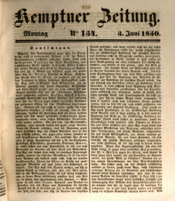 Kemptner Zeitung Montag 3. Juni 1850