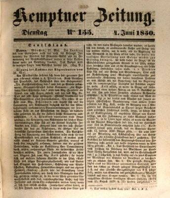 Kemptner Zeitung Dienstag 4. Juni 1850