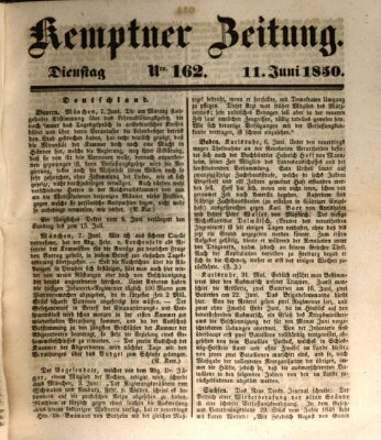 Kemptner Zeitung Dienstag 11. Juni 1850