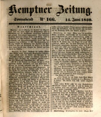 Kemptner Zeitung Samstag 15. Juni 1850