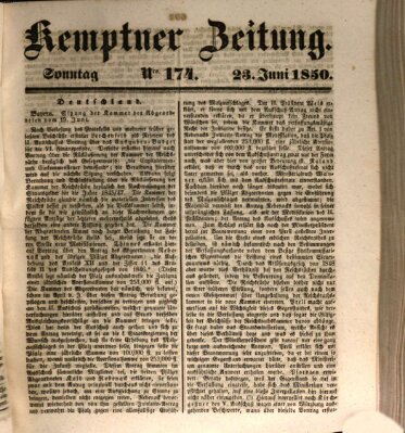 Kemptner Zeitung Sonntag 23. Juni 1850