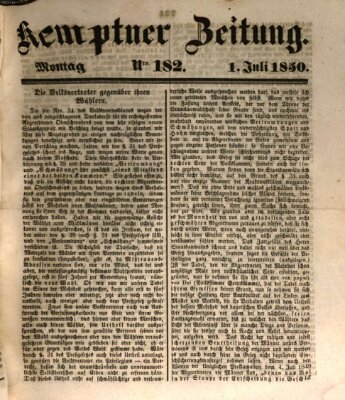 Kemptner Zeitung Montag 1. Juli 1850