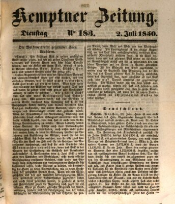 Kemptner Zeitung Dienstag 2. Juli 1850