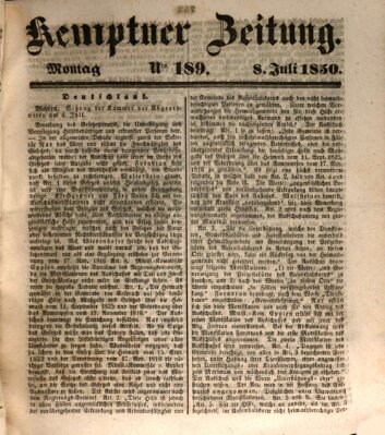 Kemptner Zeitung Montag 8. Juli 1850