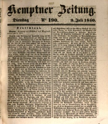 Kemptner Zeitung Dienstag 9. Juli 1850