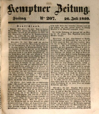 Kemptner Zeitung Freitag 26. Juli 1850