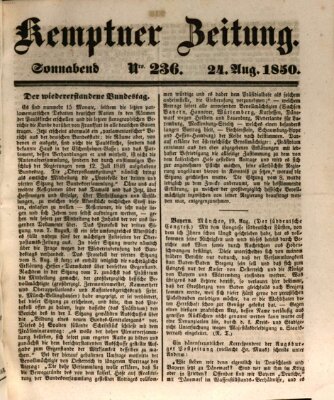 Kemptner Zeitung Samstag 24. August 1850