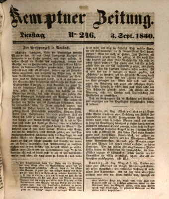 Kemptner Zeitung Dienstag 3. September 1850