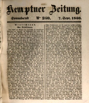 Kemptner Zeitung Samstag 7. September 1850