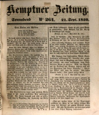 Kemptner Zeitung Samstag 21. September 1850