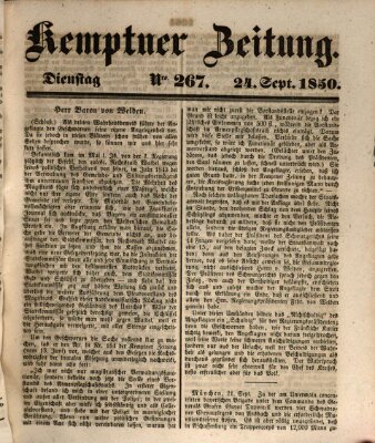 Kemptner Zeitung Dienstag 24. September 1850