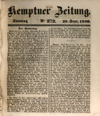 Kemptner Zeitung Sonntag 29. September 1850