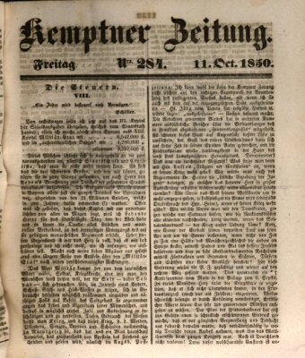 Kemptner Zeitung Freitag 11. Oktober 1850