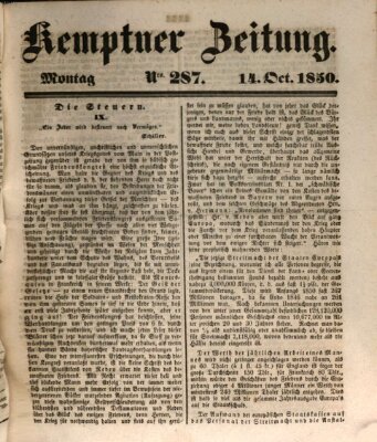 Kemptner Zeitung Montag 14. Oktober 1850