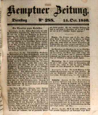 Kemptner Zeitung Dienstag 15. Oktober 1850