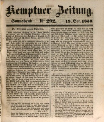 Kemptner Zeitung Samstag 19. Oktober 1850