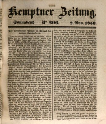 Kemptner Zeitung Samstag 2. November 1850