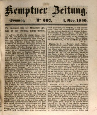 Kemptner Zeitung Sonntag 3. November 1850