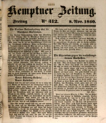 Kemptner Zeitung Freitag 8. November 1850