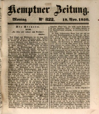 Kemptner Zeitung Montag 18. November 1850