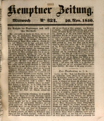 Kemptner Zeitung Mittwoch 20. November 1850