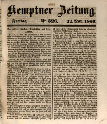 Kemptner Zeitung Freitag 22. November 1850