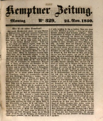 Kemptner Zeitung Montag 25. November 1850