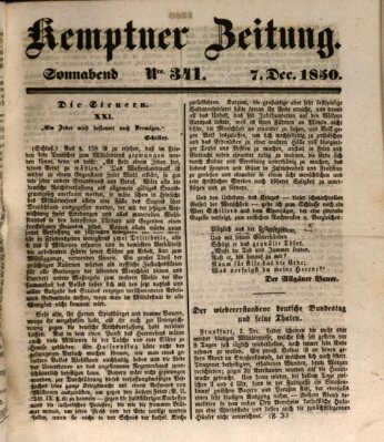 Kemptner Zeitung Samstag 7. Dezember 1850